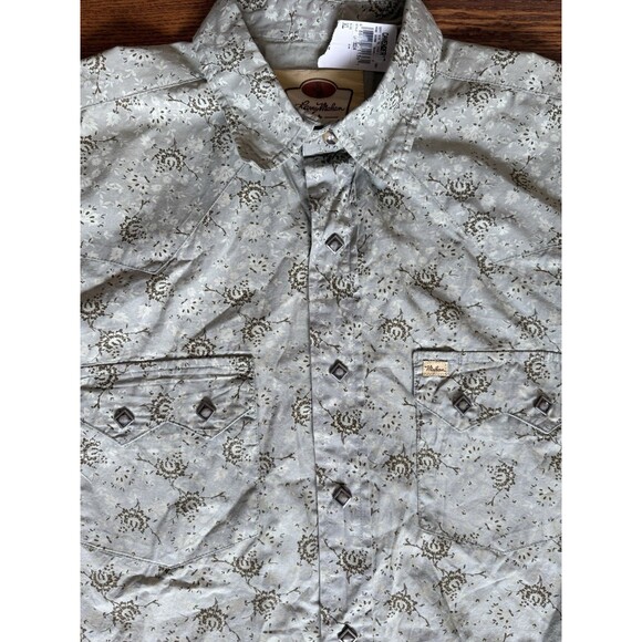 Larry Mahan Western Shirt Diamond Pearl Snap Men XL Paisley Floral Sawtooth - Picture 4 of 12